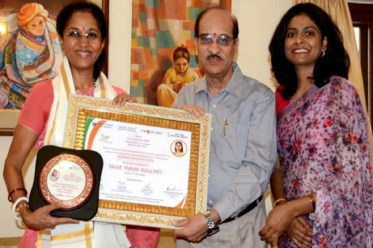 MP Supriya Sule awarded Parliament Vishkar Ratna Award