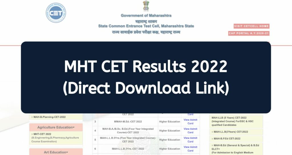 MHT CET Result 2022