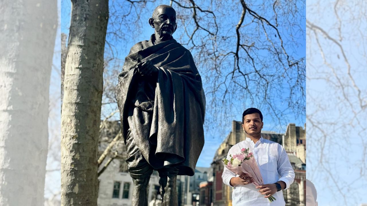 Mahatma Gandhi statue London And Ad Sangram Shewale
